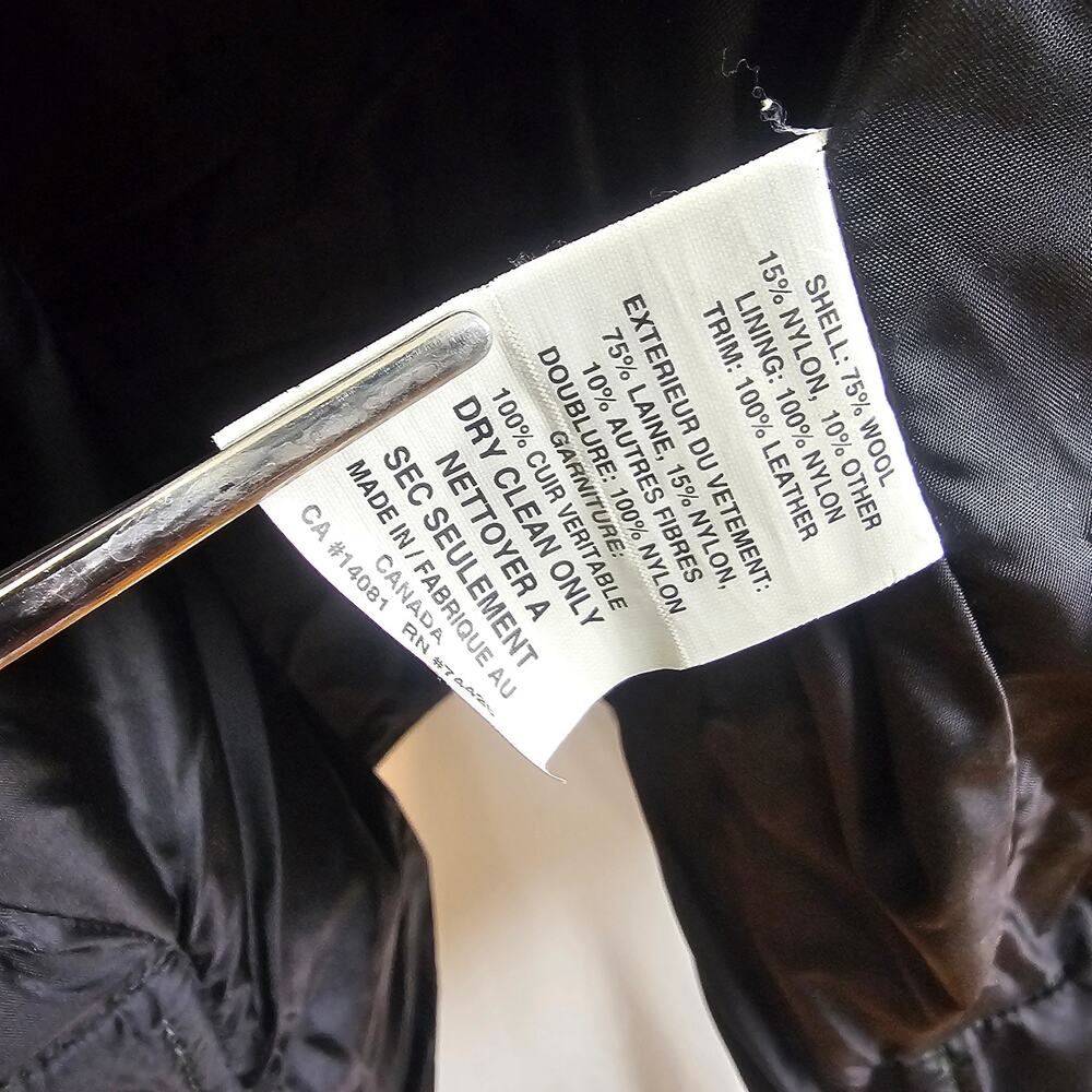 Australian Outback Collection Wool Coat Leather Trim Mens L Vintage 1990s - Picture 8 of 8